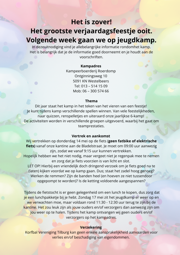informatiebrief kamp