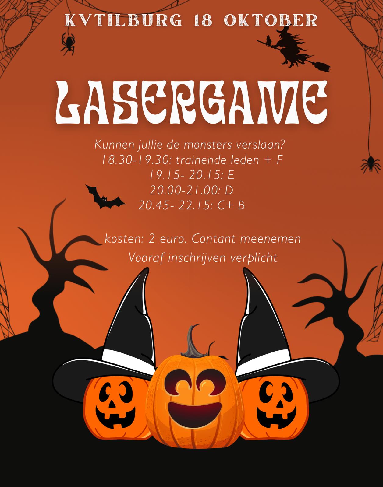 Informatie lasergame 18 oktober