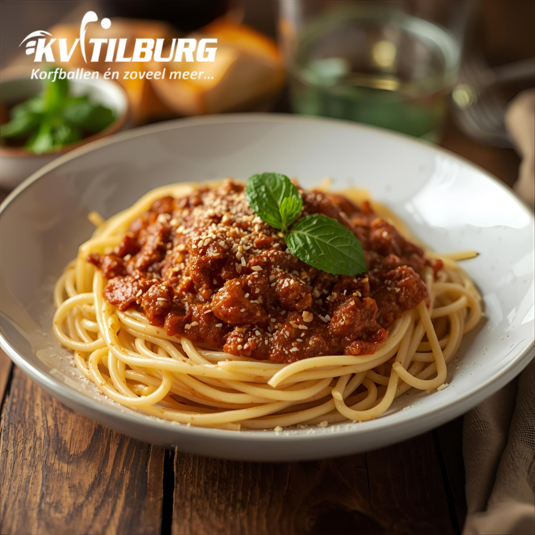 Zaterdag: spaghetti bolognesesaus in de kantine